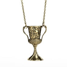 Movie Jewelry Helga Hufflepuff Cup Pendent Necklace For Women&Men 12pcs/lot 2024 - buy cheap