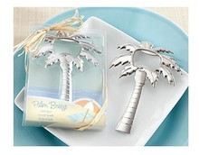 wedding party favor gifts and giveaways for guests--"Palm Breeze" Chrome Palm Tree Bottle Opener bridal shower favors 80pcs/lot 2024 - buy cheap