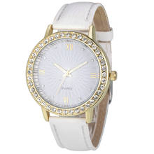 Watch Women Watches Rhinestone Relogio Feminino Fashion Crystal PU Leather Analog Quartz Female Clock montre femme 2024 - buy cheap