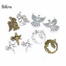 BoYuTe (60 Pieces/Lot) Metal Alloy Vintage Angel Girl Fairy Pendant Charms Diy Hand Made Jewelry Accessories 2024 - buy cheap