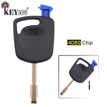 KEYECU-llave de coche 4D60, transpondedor de repuesto, Fob, para Ford Fiesta, Mondeo, Focus, Transit, FO21 Blade 2024 - compra barato