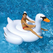2016 Free shipping New Hot Sale 1.5M Large Outdoor Inflatable White Swan Mounts Adult Swim water Floating Row float Lying Bed 2024 - buy cheap