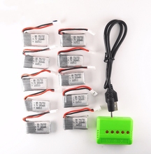 10pcs 3.7V 260mAh Lipo Battery with 5in1  X5 green Charger for Eachine H8 JRC H8 Mini RC Quadcopter drone parts 2024 - buy cheap