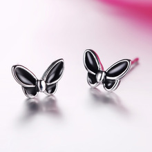 High-Quality 925 Sterling Silver Jewelry Fashion Cute Tiny Butterfly Stud Earrings Gift For School Girls Kids Lady 2024 - buy cheap