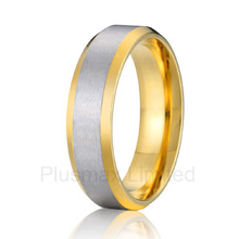 Boa qualidade loja on-line cor dourada titânio puro joia anel compromisso casamento dos homens 2024 - compre barato