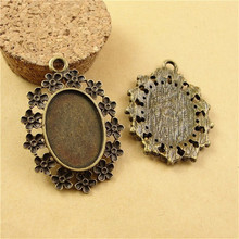 18*25mm Oval Cabochon Base Antique Bronze Plated vintage Style Zinc Alloy Pendant Settings For Jewelry Making 2024 - buy cheap