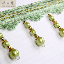 XWL 12M/lot Pearl Beads Curtain Lace Accessories Drapery Tassel Fringes Trim Ribbon DIY Sewing Sofa Valance Home Decor Fabrics 2024 - buy cheap