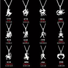 316L Stainless Steel 12 Zodiac Symbol Constellation Astrology Horoscope Pendant Necklace Aries Virgo Taurus Leo Birthday Gifts 2024 - buy cheap