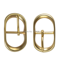 DIY leather craft oval shape women men solid brass belt tri-glide pin buckle 2pcs/lot inner 35mm 2024 - buy cheap