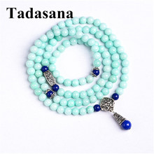 Tianhe Stone Lapis Lazuli Women Bracelets Tasbih Prayer Beads Bracelet Buddha 108 Mala Beads Necklace Tibetan Silver Bracelet 2024 - buy cheap