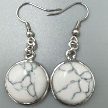 Free Shipping Women Fashion Jewelry  18mm White Howlite Round Beads Dangle Earrings C5305 2024 - buy cheap