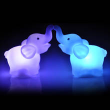 2019 New Night Lights 2Pcs Elephant Color Changing LED Night Light Lamp Wedding Party Decor Cartoon Nursery Lamp 2024 - buy cheap