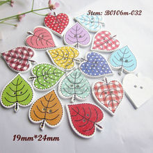 100pcs 19mm*24mm mixed heart leaf buttons for scrapbooking wood craft accessories wholesale 2024 - buy cheap