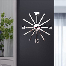 New Fashion mirror wall clock modern design 3D DIY decorative wall clocks Mirror Sticker DIY Wall Watch Living Room Decor /C 2024 - buy cheap