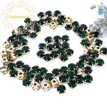 3mm 4mm 5mm 6mm 7mm 8mm Emerald Diamond shape Glass Crystal rhinestones with gold claw Diy wedding dress accessories 2024 - buy cheap