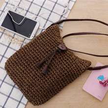 Bolsa mensageiro de crochê versão tailandesa da bolsa de ombro feita a mão de palha com franjas bolsa de praia 2024 - compre barato