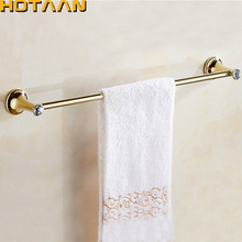 Toallero individual de acero inoxidable para baño, soporte de toalla de 60cm, decoración de cristal dorado, accesorios de baño 2024 - compra barato