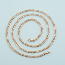 3mm Women Men Smart Chain 585 Rose Gold Color Curb Link Necklace 2024 - buy cheap