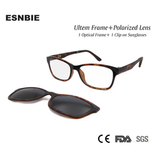 ESNBIE New Nerd Glasses Frame Women Men with Clip On Sunglasses Polarized Sun Glasses Lens Driving Glass Ultem Spectacle Frame 2024 - buy cheap
