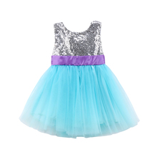 2018 Newly Toddler Baby Girls Princess Sweet Formal Dress Sequined Lace Patchwork Knee-Length Tutu Dress 6M-5Y 2024 - buy cheap