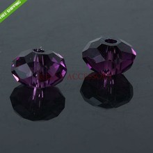 Frete grátis 140 pçs 8mm contas de vidro cristal cor violeta profunda facetada rondelle contas para fazer jóias bonito pulseira diy contas 2024 - compre barato