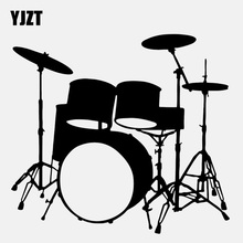 YJZT 13.7CM*12.5CM Drums Music Rock Band Drummer  Vinly Decoration Car Sticker C22-0594 2024 - buy cheap