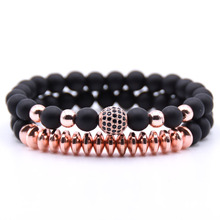 Best selling 8MM Micro-inlaid Zircon Bracelet Set For Men Women Japa Mala Jewelry Gift For Him Stretchy Bracelet 2024 - buy cheap