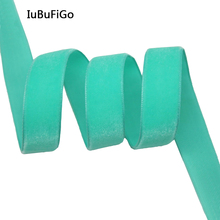 [IuBuFiGo] 1"(25mm) Plain Solid Velvet Ribbon Handmade Ribbons  25yard/roll 2024 - buy cheap