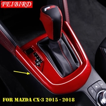 For Mazda CX-3 CX3 2015 2016 2017 2018 Auto Accessory Transmission Stalls Shift Gear Panel Cover Trim ABS MATTE CARBON FIBER RED 2024 - buy cheap