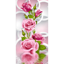 Pintura "flores de rosa" bricolagem do diamante perfurador quadrado 5d grande bordado ponto de cruz decoração de casa presente hprendedor 2024 - compre barato