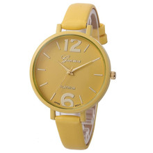 Geneva Women Faux Quartz Wrist Watch Ladies Watches Reloj hombre Leather Band Round Digital dial Clock Casual horloges hour B30 2024 - buy cheap