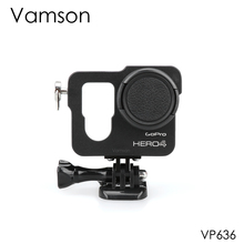 Vamson-accesorios para Gopro Hero 4, funda carcasa protectora de Metal y aluminio, Marco CNC + filtro de tapa de objetivo, 5 colores, VP636 2024 - compra barato