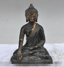 Frete grátis S00641 8 "old china budismo puro roxo ouro bronze sakyamuni Tathagata estátua de Buda 2024 - compre barato