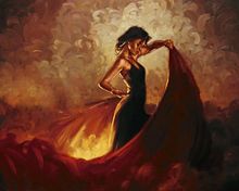 Grande pintura a óleo da lona para o quarto dançarino flamenco espanhol pop arte presente pintado à mão de alta qualidade 2024 - compre barato