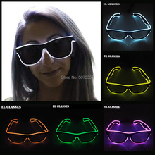 Drop Shipping Night Glowing EL Wire Glasses Men Women Bright Led Glasses Neon Flashing Eyewear For Halloween Dance DJ Club 2024 - buy cheap