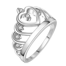 Anillo de boda de corona de princesa para mujer, simulación con microincrustaciones, joyería sencilla, anillo de compromiso de amor, regalo de cumpleaños 2024 - compra barato