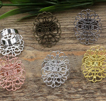 Multi-color Plated Rings Settings with 25*33mm Filigree Flower Bases Blanks Adjustable Ring Findings DIY Making 2024 - buy cheap