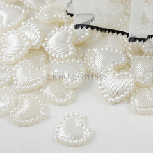 Free shipping 1000pcs 10mm ivory color ABS imitation pearls half heart shape flatback pearls for DIY decoration 2024 - купить недорого