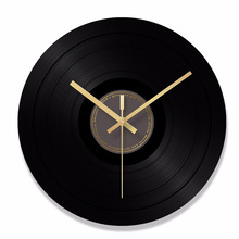 1 pçs vidro registro cd relógio de parede design moderno pendurado relógios para decoração casa musical arte relógio 2024 - compre barato