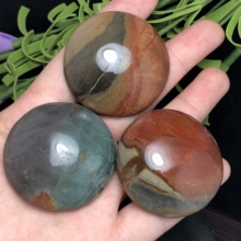 3Pcs Natural colorful Marine jasper Marine stone crystal disc shape massage quartz crystal and mineral reiki healing 2024 - buy cheap