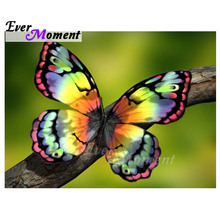 Ever Moment-pintura con diamantes mariposa, cuentas cuadradas completas 5D DIY, imagen de mosaico de diamantes de imitación, bordado de diamantes, decoración ASF1496 2024 - compra barato