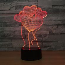 New Four Balloon Led  3d Light Fixtures Creative Home 3d Colorful Touch Acrylic Led Night Light  Lovely 7 color change 3D Lamp 2024 - buy cheap