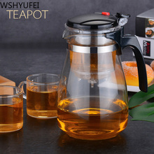 Bule de chá chinês resistente ao calor, conjunto de bule de chá chinês, chaleira puer, cafeteira de vidro, conveniente, bule de chá de escritório com filtro, venda imperdível 2024 - compre barato