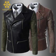 Calipso Ogyaia-chaqueta de cuero Punk para hombre, vaquero para motorista, negro, marrón, XXL, COML77 2024 - compra barato