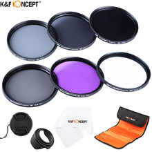 K&F CONCEPT 55mm Slim UV CPL FLD ND2 ND4 ND8 Neutral Density Filter Kit+Lens hood/Cap/Pouch for Sony A55 A55 A57 A65 DSLR Camera 2024 - buy cheap