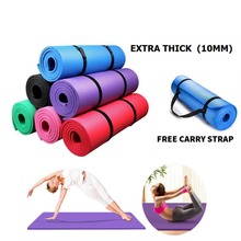 10mm extra grosso 183cm x 61cm alta qualidade nrb antiderrapante esteiras de yoga para a aptidão inodoro pilates ginásio exercício almofadas com ataduras 2024 - compre barato