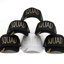 Bride squad solteira snapback camionista boné equipe noiva letras de ouro seta noiva para ser noiva tribo chapéus de beisebol 2024 - compre barato