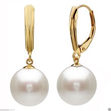 Charming AAA+ 12mm Round south sea white sea shell pearl earrings good 2024 - buy cheap