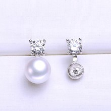 Pendientes de perlas de plata 925 para mujer, aretes clásicos de moda, accesorios de piezas de joyería, 3 colores 2024 - compra barato