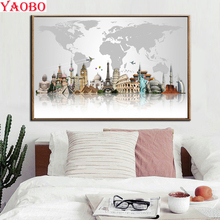 Mundo moderno arquitetura famosa diy 5d diamante bordado pintura diamante venda mosaico needlework mosaico padrão arte strass 2024 - compre barato